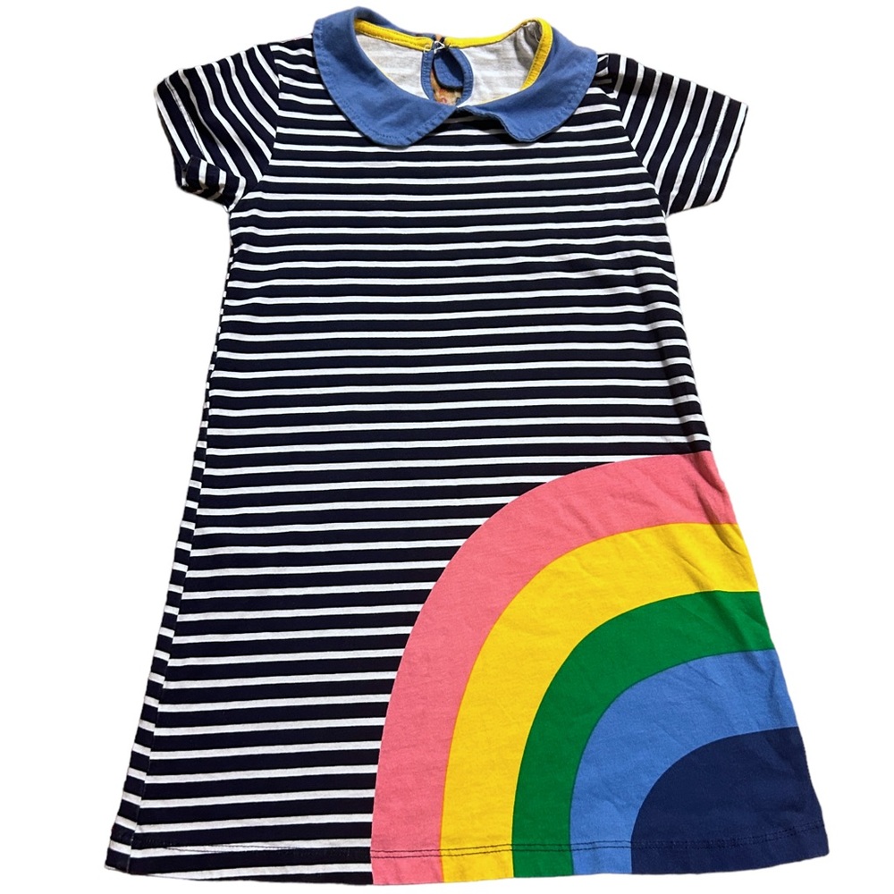 Amazon brand girls’s striped rainbow dress size 5-6